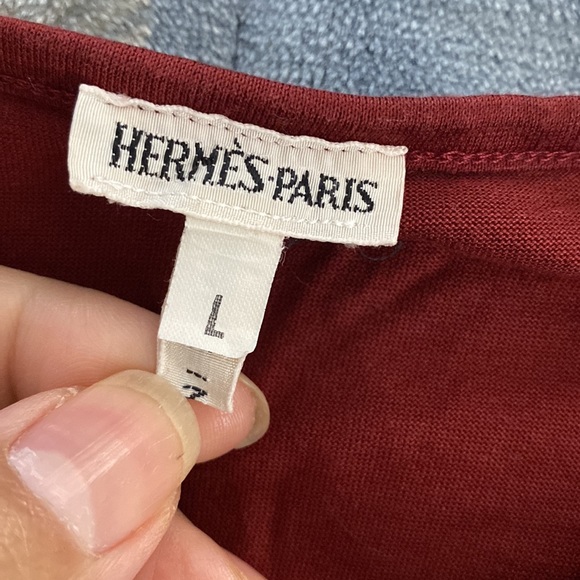 Hermes Paris burgundy red long sleeve top - Picture 2 of 7
